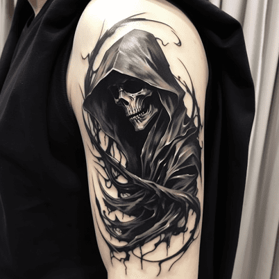 Grim reaper cover up done by... - King Of Hearts Tattoo LV | Facebook