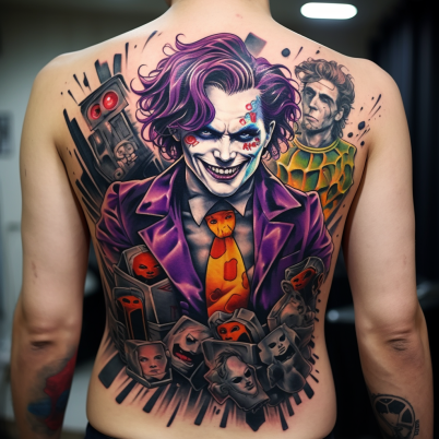 Joker chest pieces by Flash 💜💚 - Mavericks tattoo parlour | Facebook
