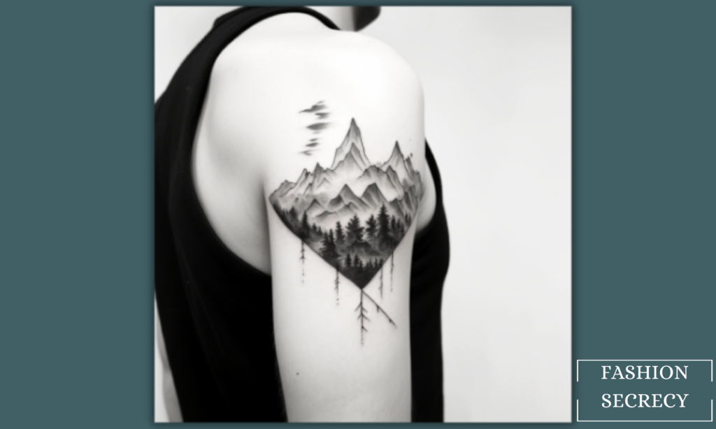 Dark forest blackout dotwork tattoo on Craiyon