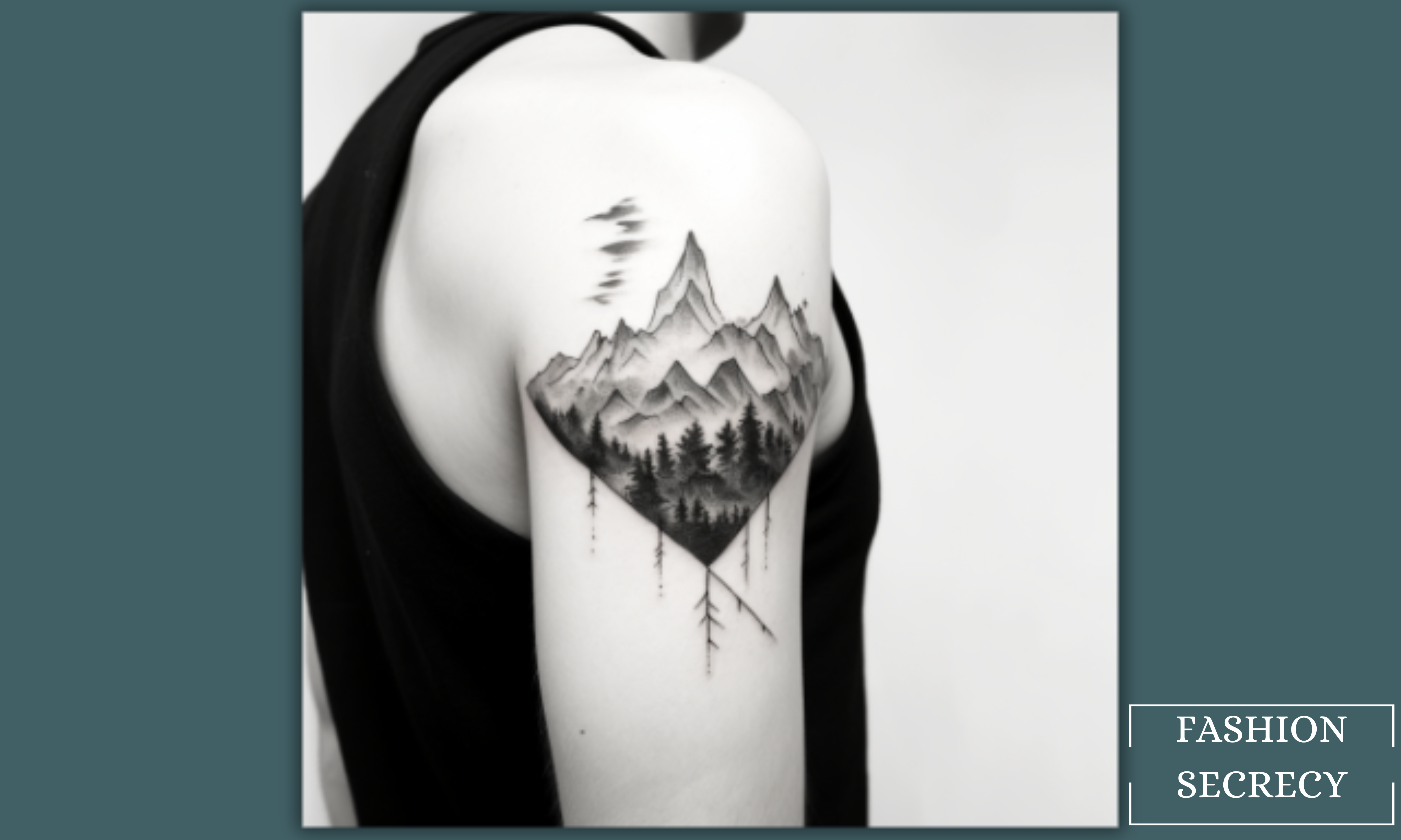 Dotwork Mountain Range Tattoo Design